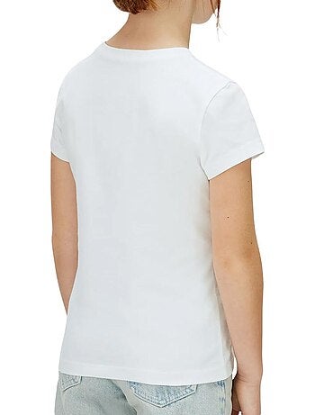 T-shirt menina calvin klein jeans monogram branco/vermelho