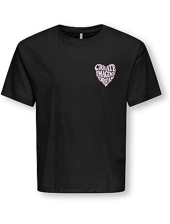 T-shirt menina kids only sille amor life preto
