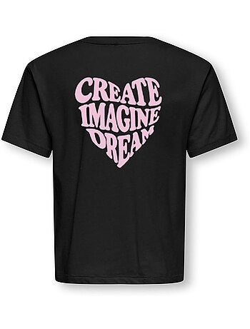 T-shirt menina kids only sille amor life preto