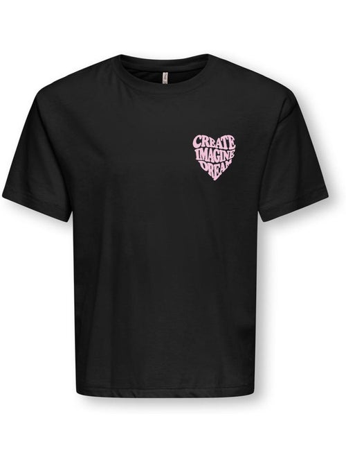 T-shirt menina kids only sille amor life preto - Kiabi T-shirt menina kids only sille amor life preto - Kiabi