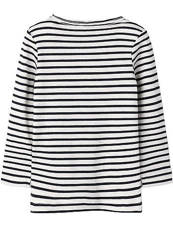 T-shirt Menina Name It Bani Manga Comprida Azul/Branco