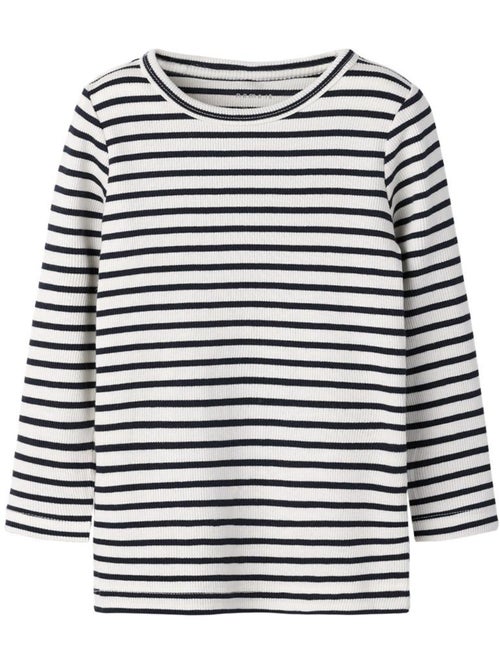 T-shirt Menina Name It Bani Manga Comprida Azul/Branco - Kiabi