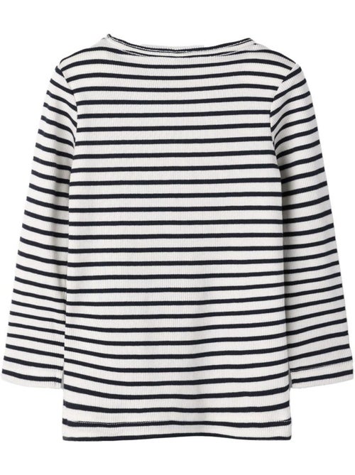 T-shirt Menina Name It Bani Manga Comprida Azul/Branco - Kiabi