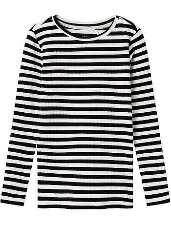 T-shirt menina name it fsuraja manga comprida verde/branco