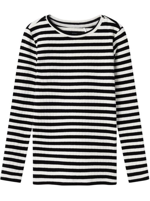 T-shirt menina name it fsuraja manga comprida preto/branco - Kiabi