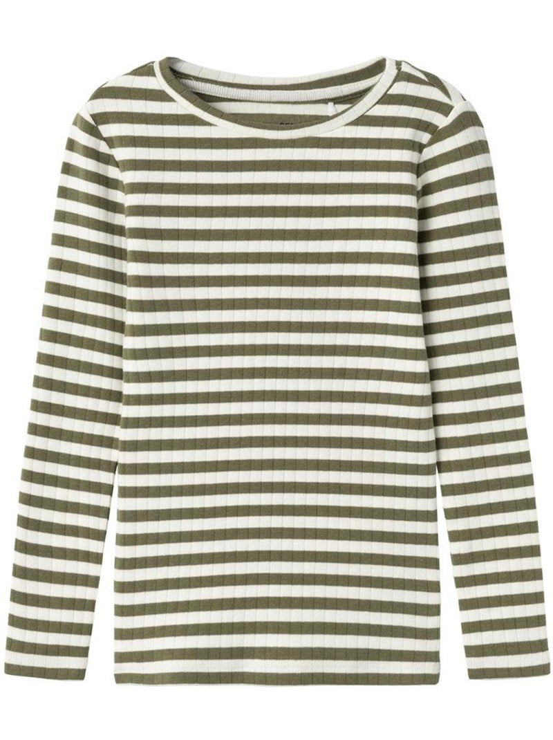 T-shirt menina name it fsuraja manga comprida verde/branco Verde - Kiabi