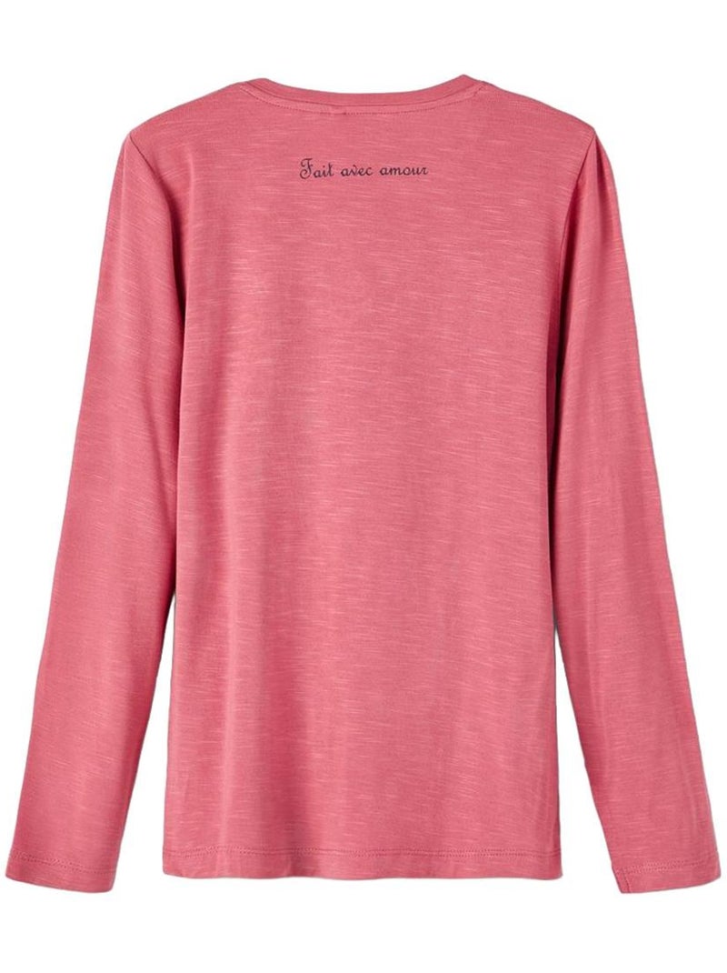 T-shirt Menina Name It ROCK Rosa Rosa - Kiabi