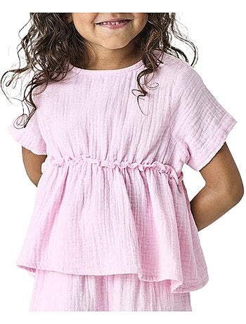 T-Shirt Menina Rosa Kids ONLY Life KMGTHYRA