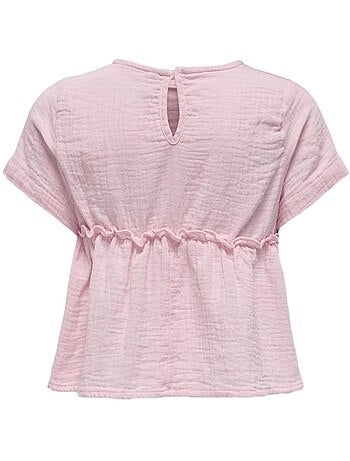 T-Shirt Menina Rosa Kids ONLY Life KMGTHYRA