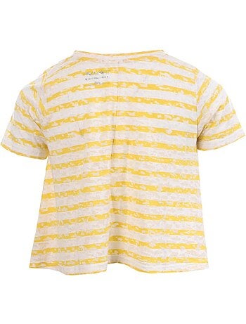 T-shirt menina teddy smith marino amarelo às riscas