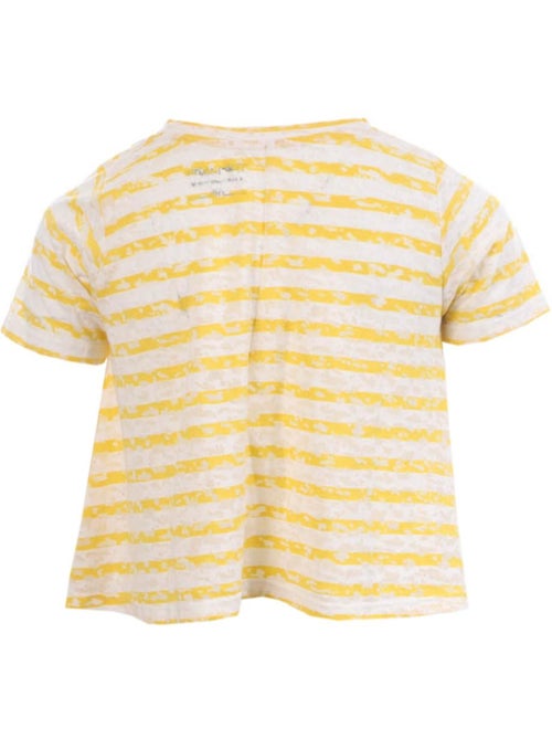 T-shirt menina teddy smith marino amarelo às riscas - Kiabi