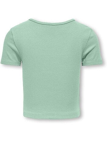 T-Shirt Menina Verde com Recorte Kids ONLY
