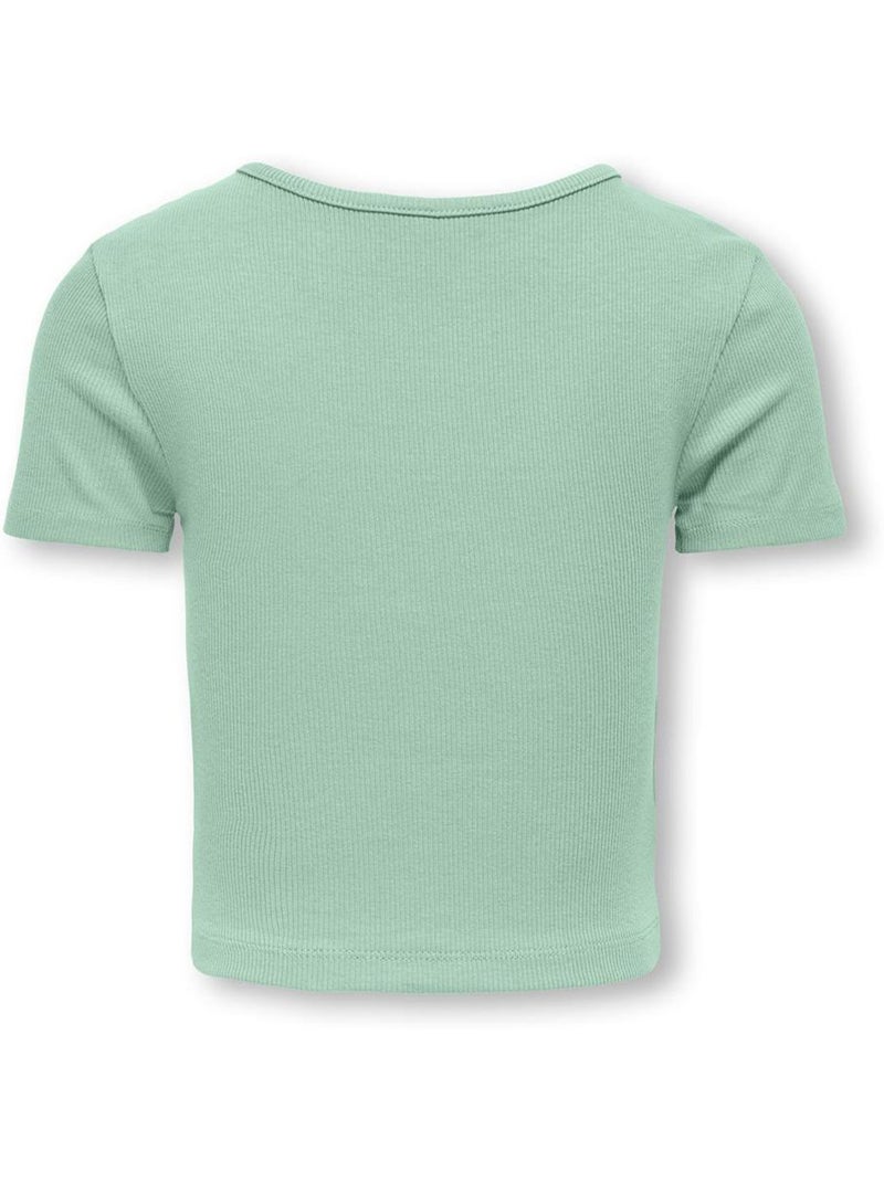 T-Shirt Menina Verde com Recorte Kids ONLY Verde - Kiabi
