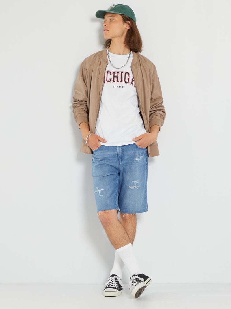 T-shirt 'Michigan' de manga curta Branco - Kiabi