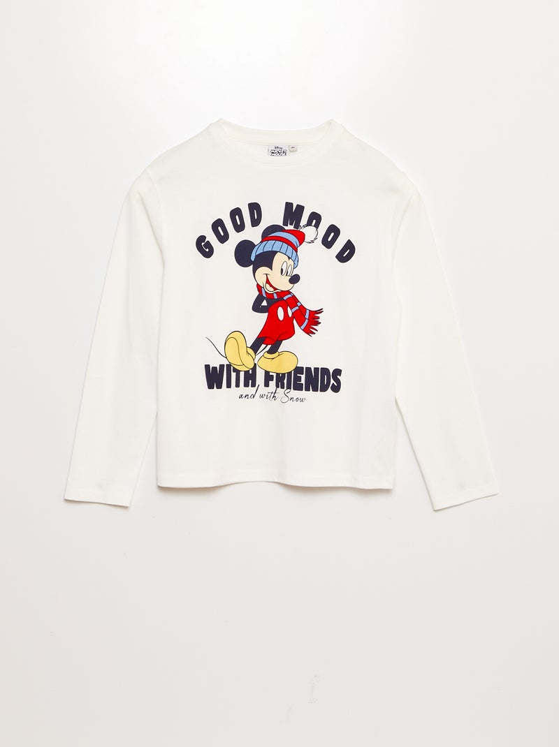 T-shirt 'Mickey' 'Disney' de manga comprida BEGE - Kiabi