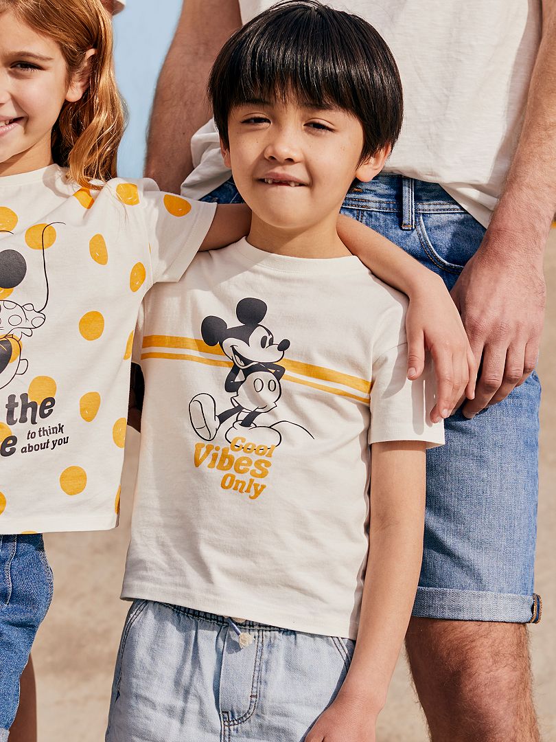 T-shirt 'Mickey' 'Disney' em puro algodão BRANCO - Kiabi