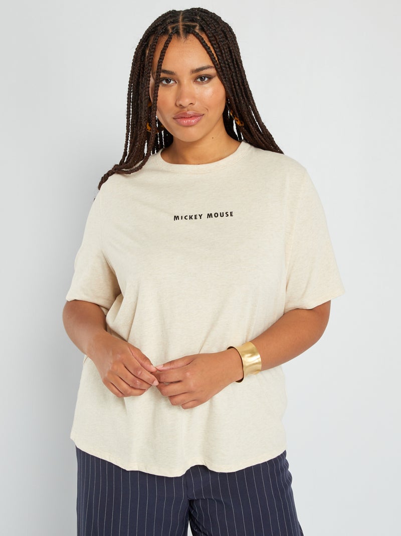 T-shirt 'Mickey Mousse' de manga curta BEGE - Kiabi