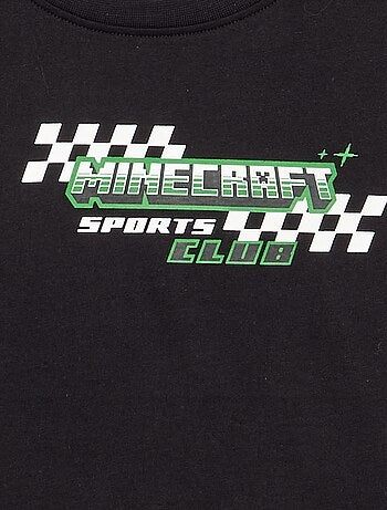 T-shirt 'Minecraft' com estampados e mangas contrastantes