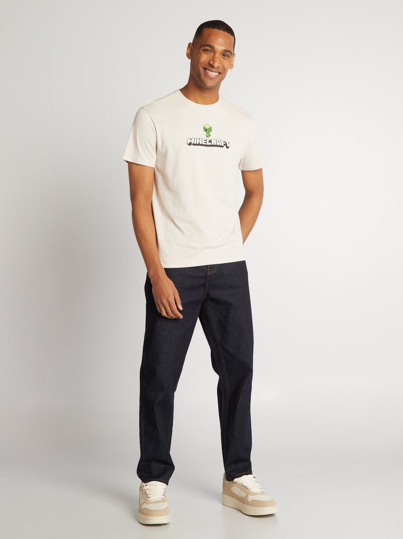 T-shirt 'Minecraft' de gola redonda CINZA - Kiabi