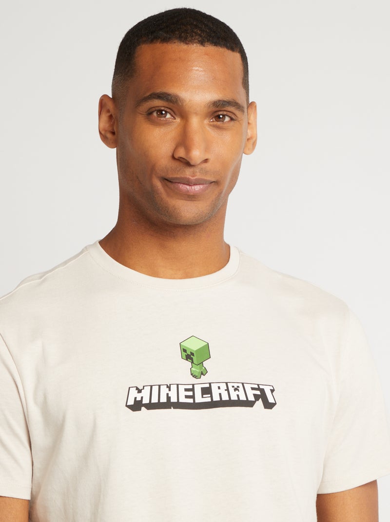 T-shirt 'Minecraft' de gola redonda CINZA - Kiabi