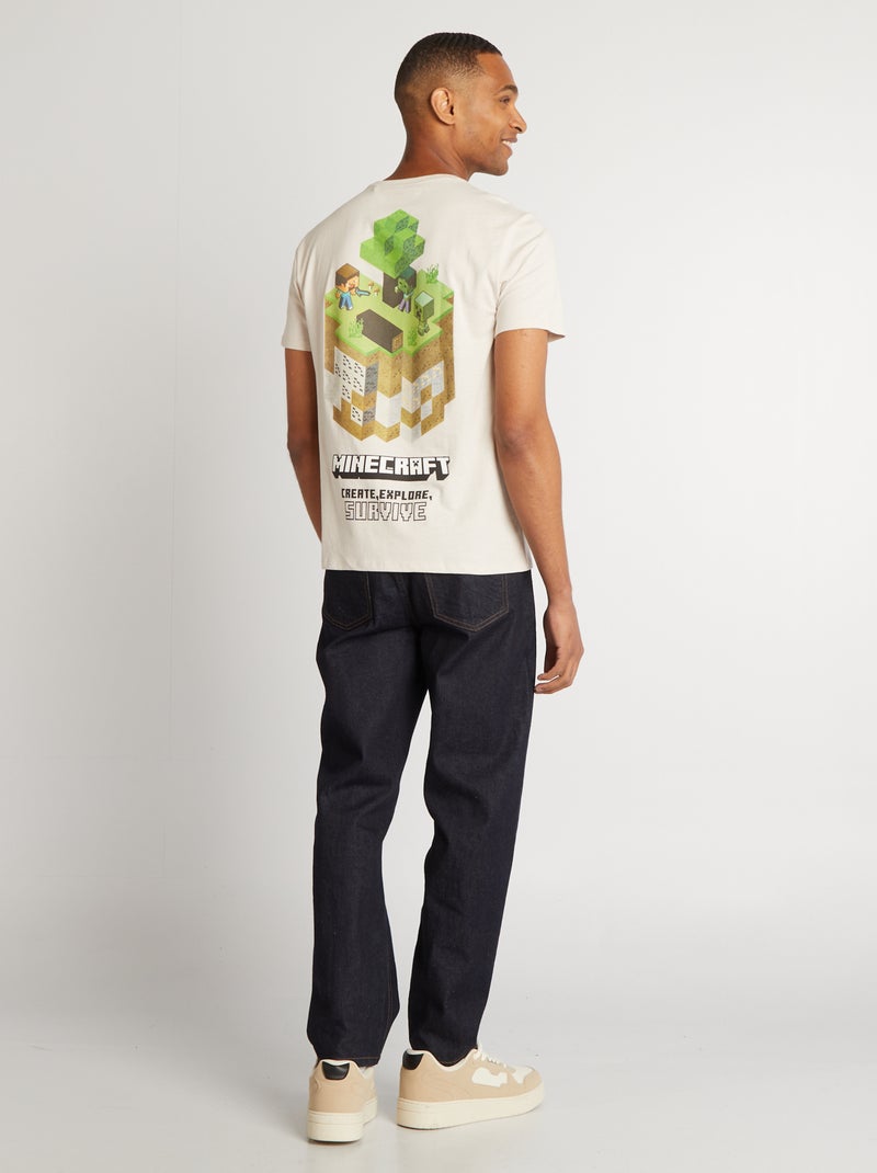 T-shirt 'Minecraft' de gola redonda CINZA - Kiabi