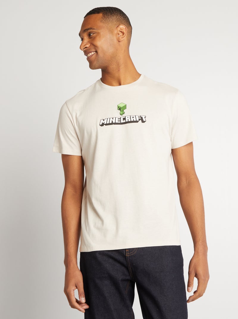 T-shirt 'Minecraft' de gola redonda CINZA - Kiabi