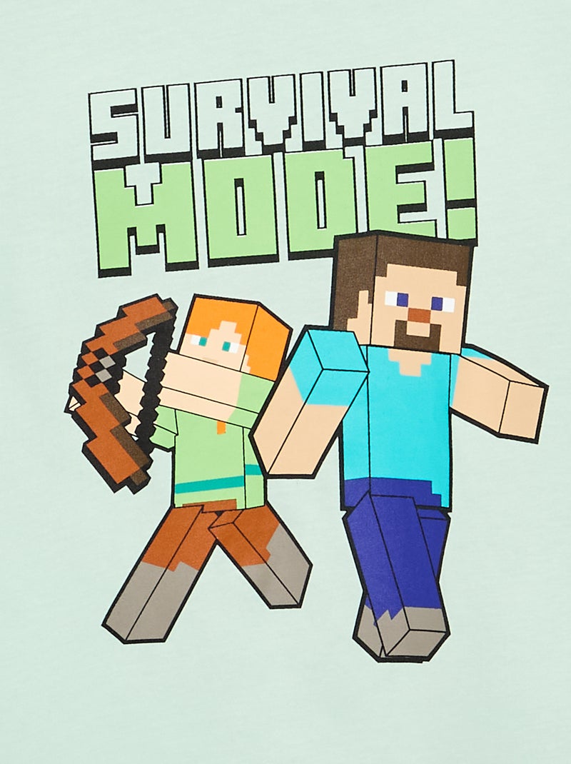 T-shirt 'Minecraft' de manga curta Azul - Kiabi