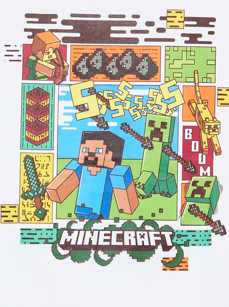 T-shirt 'Minecraft' de manga curta Branco - Kiabi