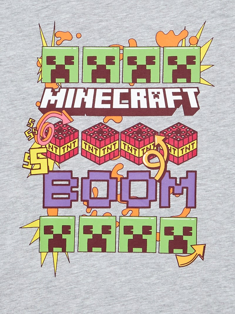 T-shirt 'Minecraft' de manga curta Cinza - Kiabi