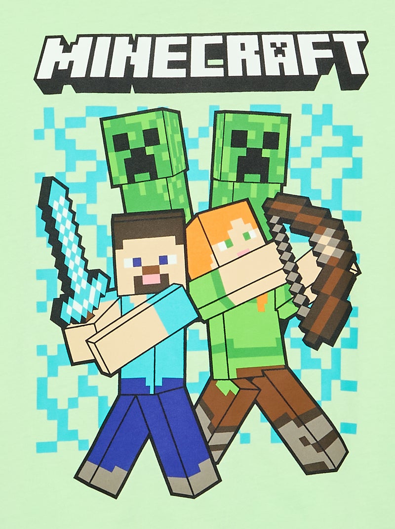 T-shirt 'Minecraft' de manga curta Verde - Kiabi
