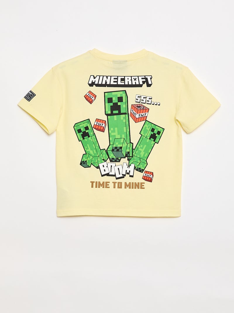 T-shirt 'Minecraft' de mangas curtas Amarelo - Kiabi