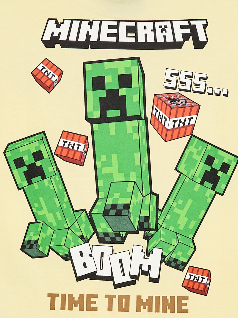 T-shirt 'Minecraft' de mangas curtas Amarelo - Kiabi