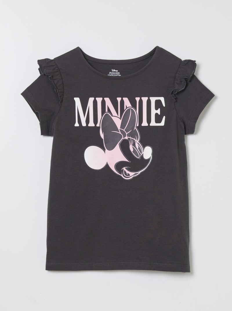 T-shirt 'Minnie' com manga com folhos PRETO - Kiabi