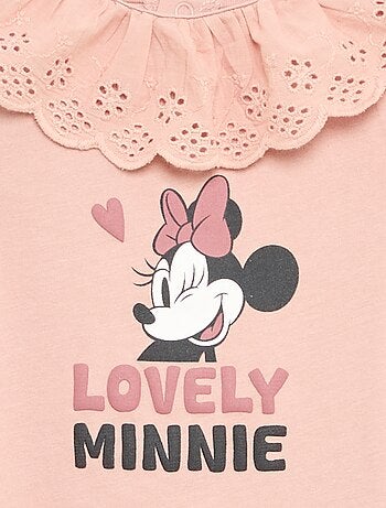T-shirt 'Minnie' da 'Disney' de manga curta com gola babada