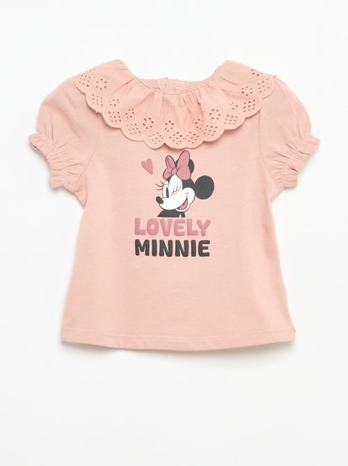 T-shirt 'Minnie' da 'Disney' de manga curta com gola babada - Kiabi