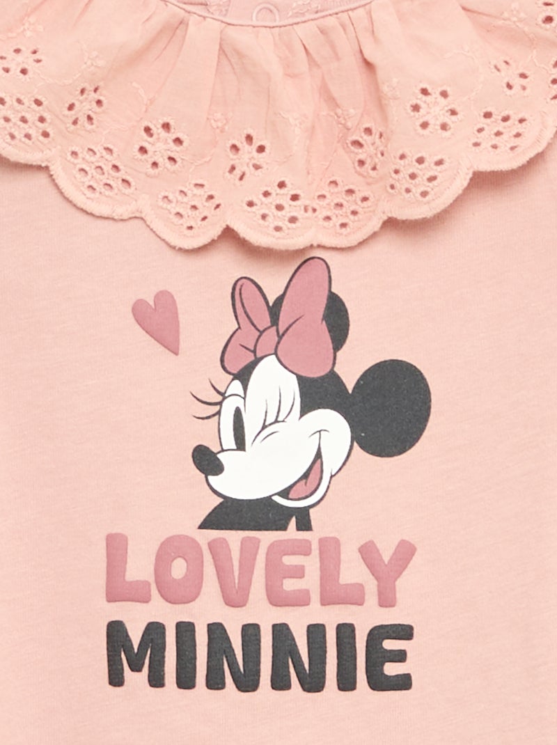 T-shirt 'Minnie' da 'Disney' de manga curta com gola babada Rosa - Kiabi