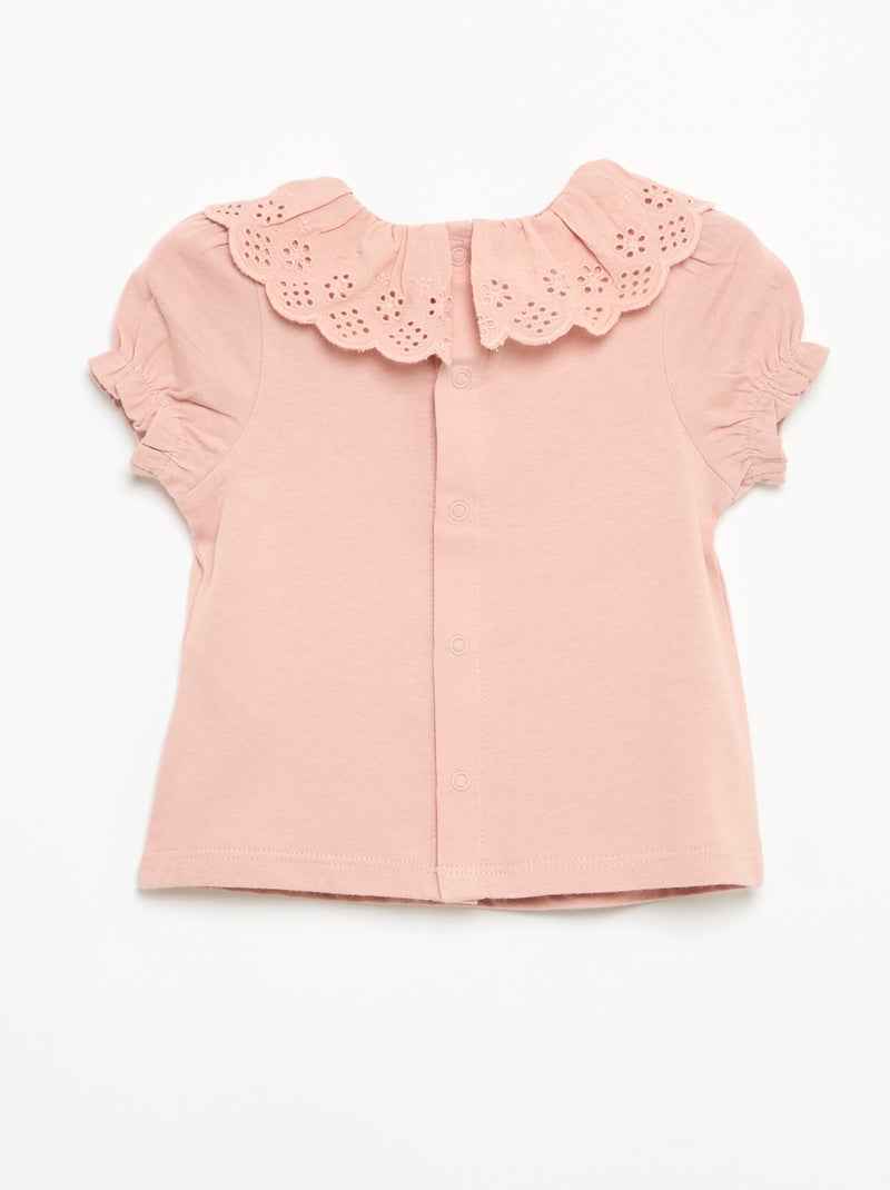T-shirt 'Minnie' da 'Disney' de manga curta com gola babada Rosa - Kiabi