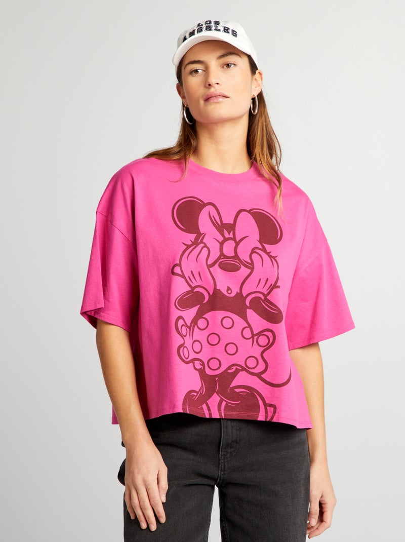 T-shirt 'Minnie' de manga curta ROSA - Kiabi