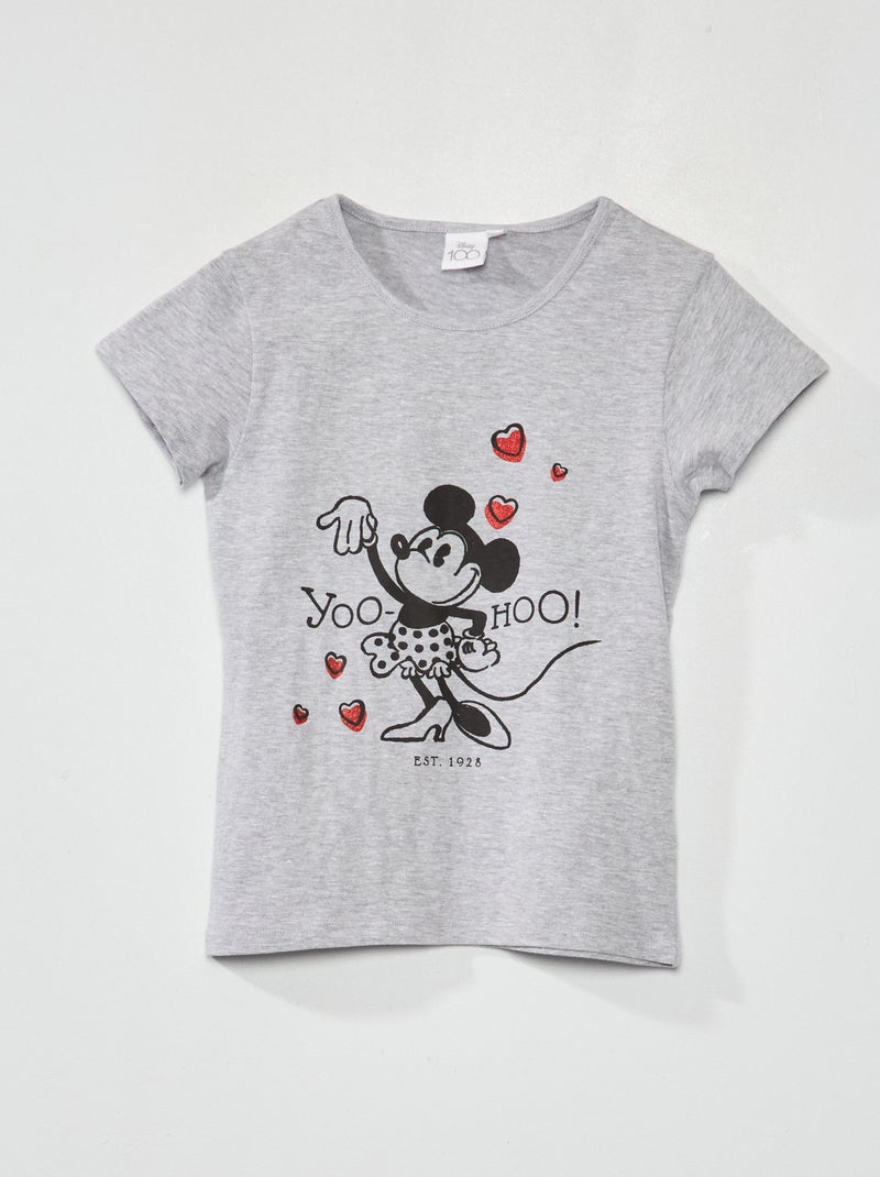 T-shirt 'Minnie' 'Disney' de manga curta Cinza - Kiabi