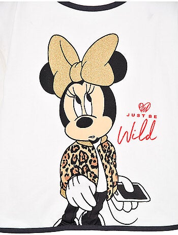 T-shirt minnie mouse branco menina | licença oficial