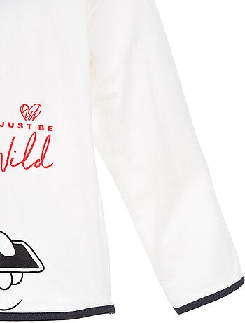 T-shirt minnie mouse branco menina | licença oficial
