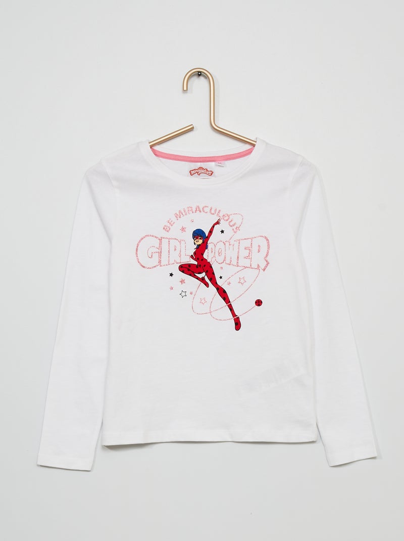 T-shirt 'Miraculous: As Aventuras de Ladybug' em jersey BRANCO - Kiabi