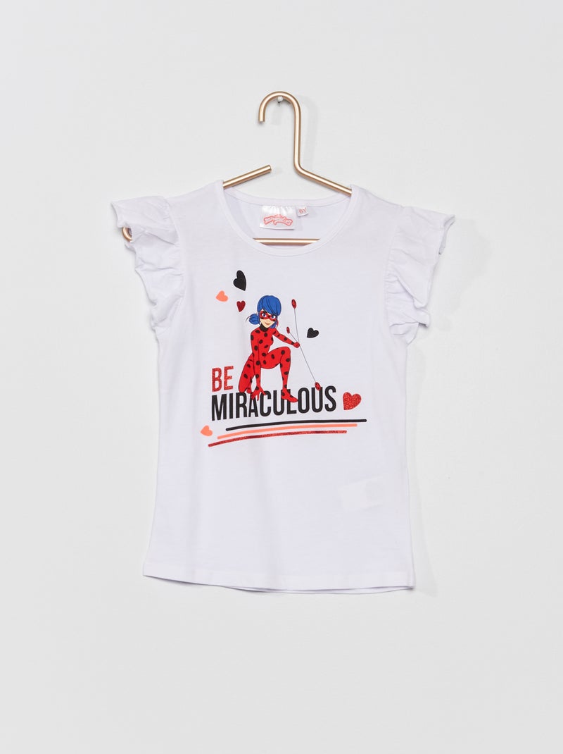 T-shirt 'Miraculous' de gola redonda Branco - Kiabi