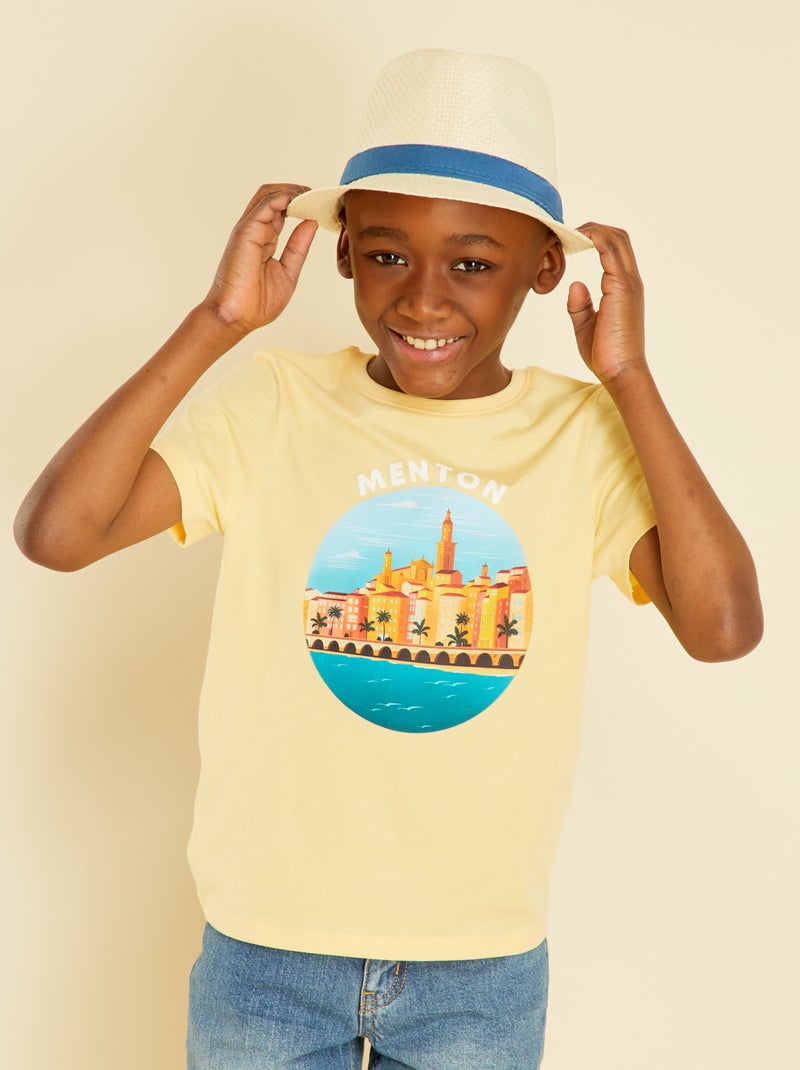 T-shirt mista 'Antibes' AMARELO - Kiabi