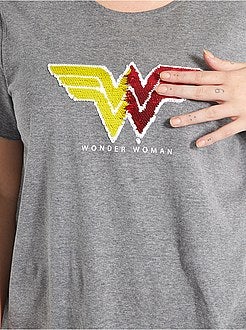 T-shirt 'Mulher-Maravilha' com lantejoulas reversíveis - Kiabi