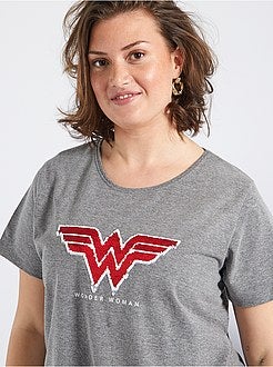 T-shirt 'Mulher-Maravilha' com lantejoulas reversíveis - Kiabi