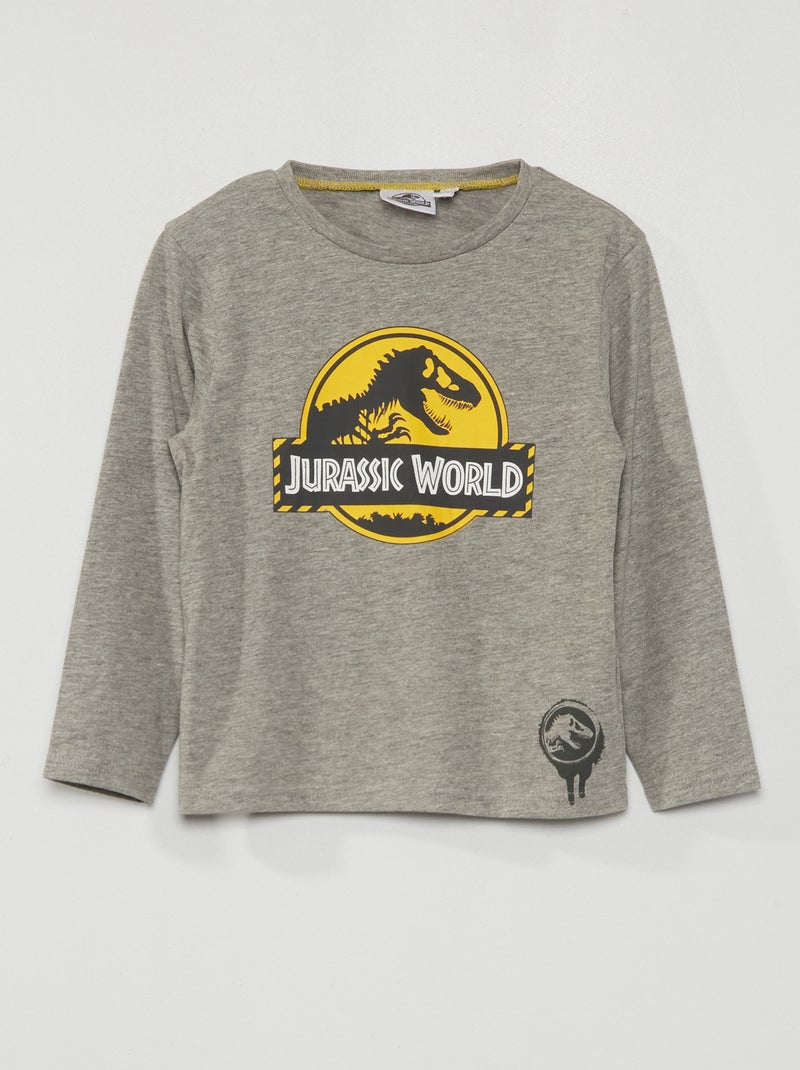 T-shirt 'Mundo Jurássico' Cinza - Kiabi