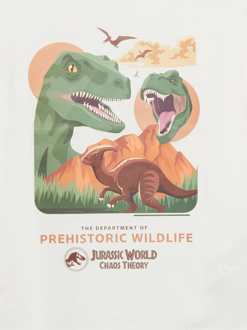 T-shirt 'Mundo Jurássico' de manga comprida BRANCO - Kiabi