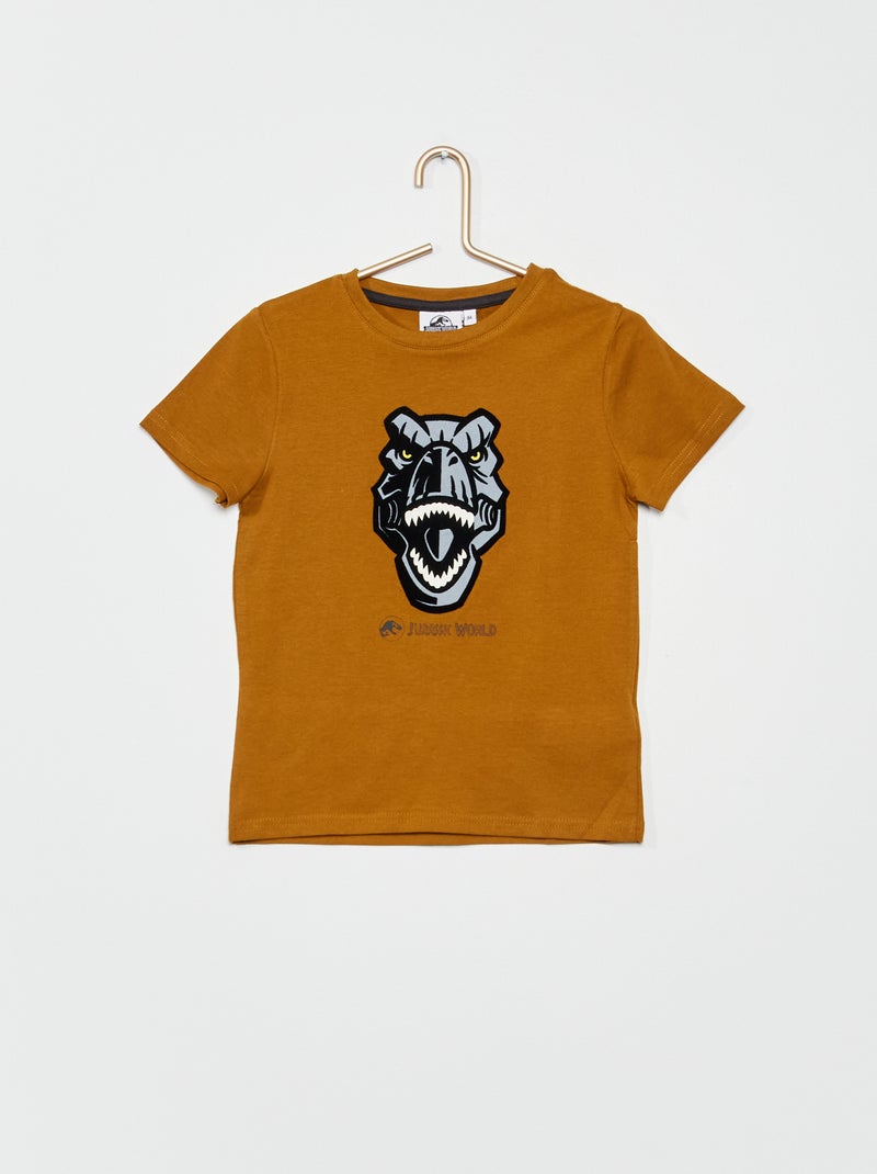 T-shirt 'Mundo Jurássico' de manga curta CASTANHO - Kiabi