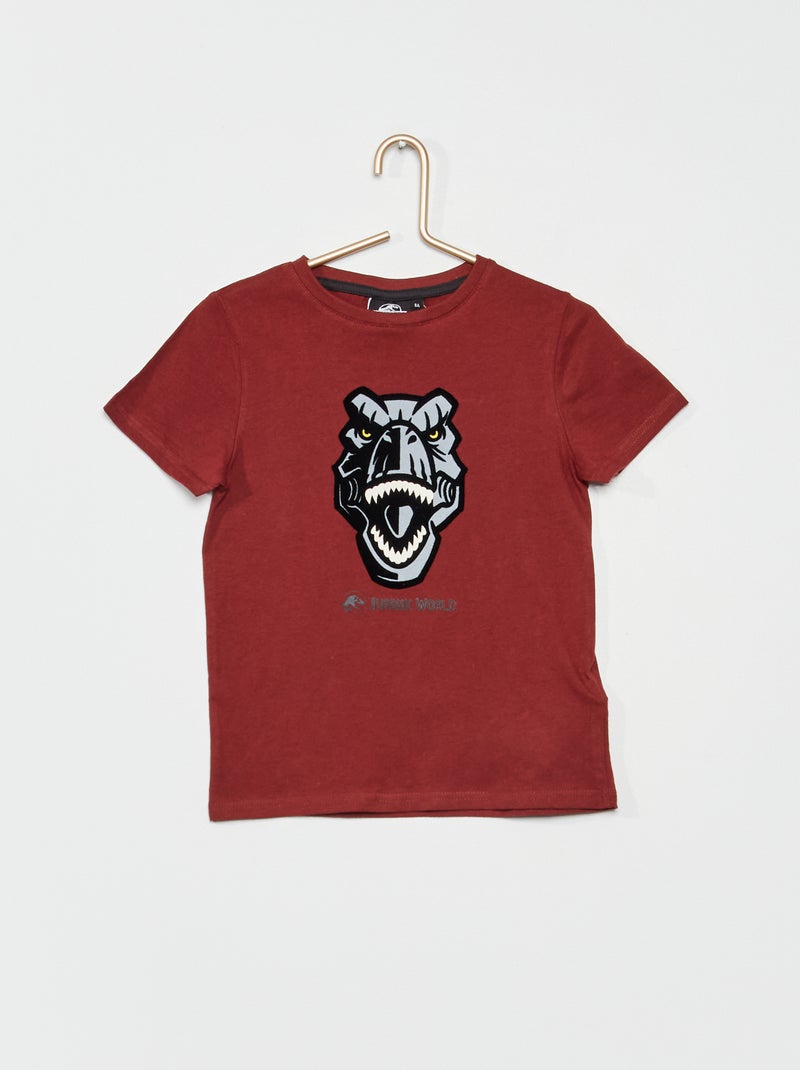 T-shirt 'Mundo Jurássico' de manga curta MARROM - Kiabi